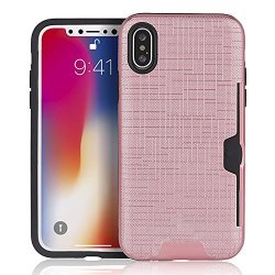 Ginza Box - Iphone X Case With Built-in Credit Card Holder Protector Multiple Color Options Rse Gld
