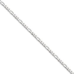 Sterling Silver 4MM Figaro Chain Necklace - 24 Inch - Lobster Claw - Jewelryweb