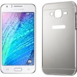 Tuff-Luv Metal Plating Bumper Case For Samsung Galaxy J1 - Silver