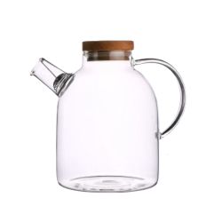 1.5L Glass Kettle With Wooden Lid