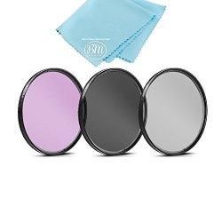 77MM Multi-coated 3 Piece Filter Kit Uv-cpl-fld For Canon Eos R Eos 6D Eos 6D Mark II Eos 5D Mark Iv Camera With Ef