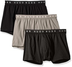 Boss Hugo Boss Men's 3-PACK Cotton Trunk New Grey charcoal black Medium