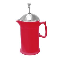 Chantal 92-FP28 Sr Ceramic French Press With Stainless Steel Plunger lid Red