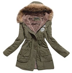 Aro Lora Women's Winter Warm Faux Fur Hooded Cotton-padded Coat Parka Long Jacket Us 2 Green