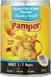 Pampers Pamper Tinned Cat Food - Ocean Fish + Beef Flavour Loaf 400G