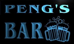 W004989-B Peng's Name Home Bar Pub Beer Mugs Cheers Neon Light Sign