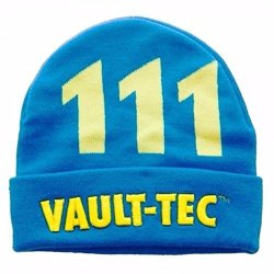 Fallout 4 111 Vault-tec Blue Knit Cuff Beanie Hat