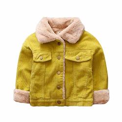 Leegor Baby Toddler Baby Kids Bomber Jacket Girls Boys Winter Notch Collar Coat Cloak Thick Warm Outerwear Clothes Yellow