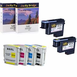 Lkb 2PK HP88 Printhead C9381A C9382A Remanufactured Printhead And 1 Set HP88XL Ink Cartridge With Chip Never Used Compatible For Hp Officejet 1 Set