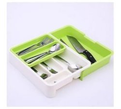 Cutlery Tray Extendable Stackable Movable Adjustable Plastic Kitchen Utensil