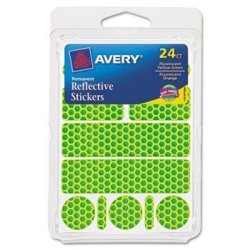 Avery Dennison 19775 Permanent Self-adhesive Reflective Stickers Assorted 24 PACK