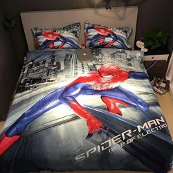 Sport Do All Seasons Spiderman Bedding Sets Stereo Pattern Pure Cotton Cartoon Duvet Cover And Fitted Sheet 4PC Various Awesome Characters Reactive Printing Full
