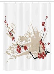 Ambesonne Flower Stall Shower Curtain Illustration Of Sakura Flowers On Grunge Background With Soft Pastel Colors Fabric Bathroom Decor Set With Hooks 54 W