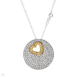 17.70ctw Cubiczirconia Pendant And Chain In 925 Sterling Silver