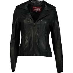 Women's Lady Jane Black Slim Fit 100% Napa Leather Jacket - - S