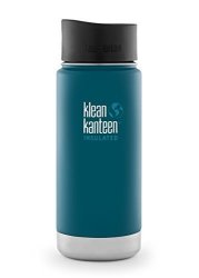 Klean Kanteen Wide Mouth Insulated Water Bottle With Cafe Cap - 16 Ounce Neptune Blue