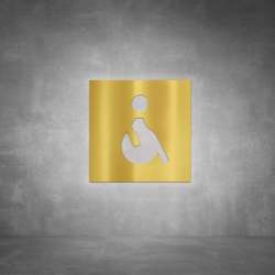 Wheelchair Sign D06 - Polished Brass