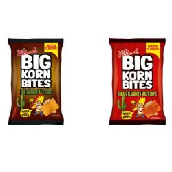 Big Corn Bites - Bbq & Tomato Flavoured Maize Chips 24 X 50G