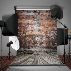 3x5ft Vinyl Brick Wall Wood Floor Backdrop Shooting Studio Photography Props Background