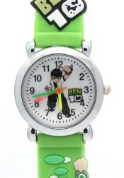 Ben 10 Toy Line Green Rubber Strap Round Dial Kids Watches