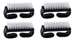 Nail Brush With Durable Plastic Handle - Black 4 Pack