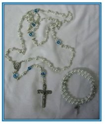 Catholic - The White And Blue Rosary Set