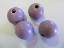 Wooden Beads Purple Round - 30mm - 2pc