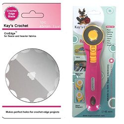 Kay's Crochet Edge Fleece Blade With 45mm Rotary Cutter Makes Perfect Holes For Crochet Edge Projects