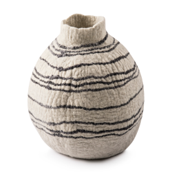 Natura L White Tribal Lines Gourd Vase