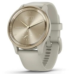 Garmin Vivomove Trend - Cream Gold Stainless Steel Bezel With French Grey Case & Silicone Band