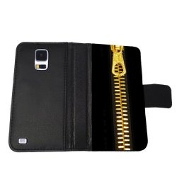 Zipper - Gold - Samsung Galaxy S5 Wallet Case