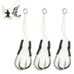 8 Pcs 6 7 8 9 Sea Fishing Iron Plate Hook With String