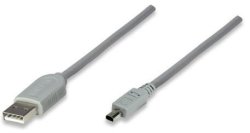 332804 A Male MINI 4-PIN Male Gray 6 Ft. 1 8 M Hi-speed USB 2.0 Device Cable