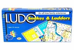 Ekta Ludo Snakes & Laders Best Size Laminated Hard Board Family Entertainer Blue