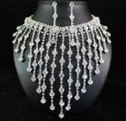 Necklace & Earrings - Crystal Choker N1438