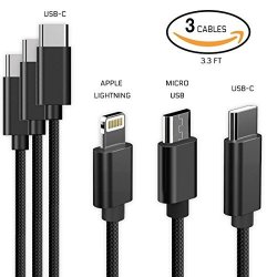 USB Type C Cable Package USB C To Lightning USB C To Micro USB USB C To USB C Data Sync & Charger Cord
