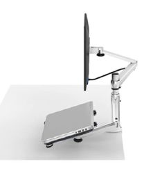 Adjustable Dual Monitor Arm With Laptop notebook Holder