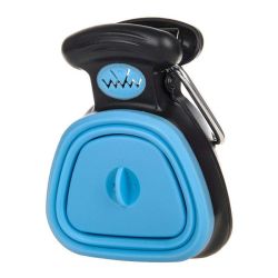 Portable Dog Poop Scoop With Waste Bag Dispenser - Blue