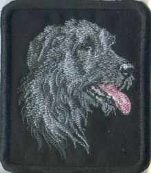 Embroidered Sew On Black Badge.irish Wolfhound