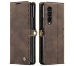 Flip Cover For Samsung Z Fold 4 - Dark Brown
