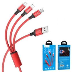 Hoco Cable 3-IN-1 X14 Times Speed For Charging - 1M