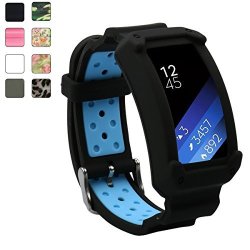 Wonlex Samsung Gear FIT2 Gear FIT2 Pro Watch Band Rugged Silione Rubber Cover Protective Case With Strap Bands For Samsung Gear Fit 2 FIT 2