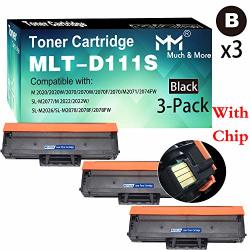 3-PACK Compatible 111S MLT-D111S D111S Toner Cartridge Work For Samsung M2020W M2022W M2070F M2077 Printer By Muchmore