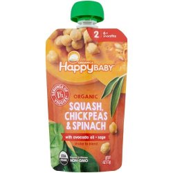 Happy Family Organic Baby Food Pouch Squash Chichpeas & Spinach 500G