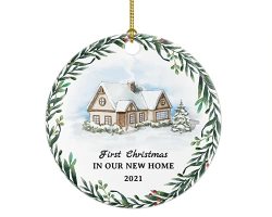Our First Christmas In Our New Home Ornaments 2021 - Christmas Wedding Decoration Gift For New Home New Homeowner New Apartment