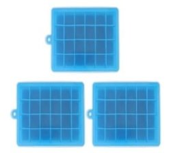 All Ice Trays 3PCS Ice Tray 24 Grids Easy Full Shape With Removable Lid For Refrigerator Sky Blue