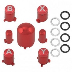 Metallic Adjustable Abxy Guide Button Set For Xbox 360 Controller Red
