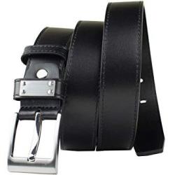 Nickel Smart - Black Wide Pin Belt II - Full Grain Leather Belt With Nickel Free Zinc Buckle - 32