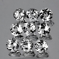 Diamond Alternative 3.15ct 9 Pieces 4.00 Mm Round Cut Sparkling White Topaz Lot - 100% Natural