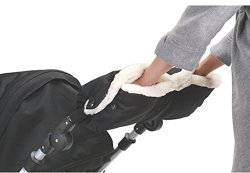 Plush Stroller Hand Muff Winter Waterproof Fleece Warmer Baby Pram Pushchair Stroller Gloves For Parents And Caregivers Black